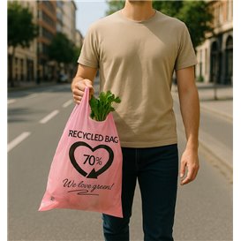 Saco Plastico Reutilizável Rosa 42x53cm 50µm (1 Kg)