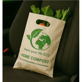 Saco Plastico Asas Vazadas Bio Home Compost 20x33cm 20µm (100 Uds)