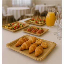 Bandeja de Cartão Rectangular Kraft 16x22 cm (100 Uds)