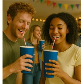 Copo de cartão “Colours” Azul 600ml Ø9,4cm (320 Uds)