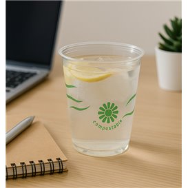 Copo Compostável PLA Transparente 250ml (50 Uds)