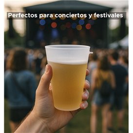 Copo Reutilizável Durable PP com Presilha Translúcido 400ml (490 Uds)