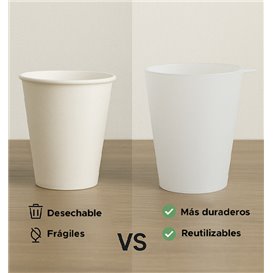 Copo Reutilizável Durable PP com Presilha Translúcido 400ml (490 Uds)