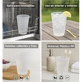 Copo Reutilizável Durable PP com Presilha Translúcido 400ml (490 Uds)