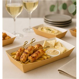 Barqueta Hot Dog Kraft 17x5,5x3,8cm (25 Unidades)