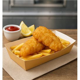 Barqueta Hot Dog Kraft 17x5,5x3,8cm (25 Unidades)