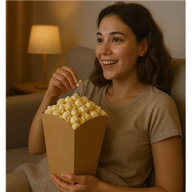 Caixa Pipocas Grande Kraft 150g 8,7x13x20,3cm (250 Uds)