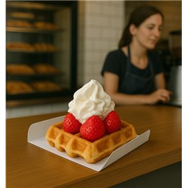 Bandeja Porta Waffle Branco 13,5x10x1,8 cm (100 Uds)