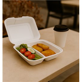 Embalagem Hamburguer 2C Cana-de-açúcar 25,1x16,2x6,5cm (400 Uds)