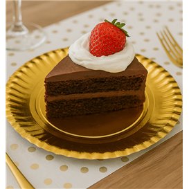Prato de Cartão Redondo Dourado 21cm (1.000 Uds)