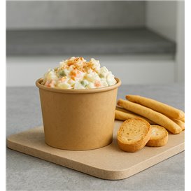 Terrina Cartão Kraft de molho 100ml Ø7,3cm (50 Uds)