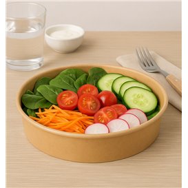 Saladeira de Cartão Kraft-Kraft 950ml Ø18,5cm (300 Uds)