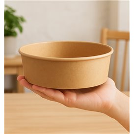 Saladeira de Cartão Kraft-Kraft 1.000ml Ø16,6cm (50 Uds)