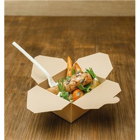 Caixa Take Away Cartão de Bambu Kraft 10,7x9x6,5cm 700ml (400 Uds)