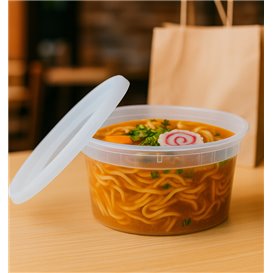 Embalagem em Plástico PP com Tampa Transparente “Deli Range” 480ml (40 Uds)