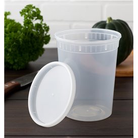 Embalagem em Plástico PP com Tampa Transparente “Deli Range” 960ml (240 Uds)