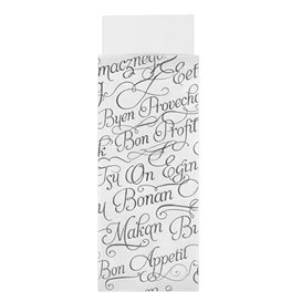 Saqueta de Talheres com Guardanapo "Bom apetite" 11x25cm (800 Uds)