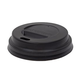 Tampa Perfurada para Copo Preta Ø6,2cm (100 Uds)