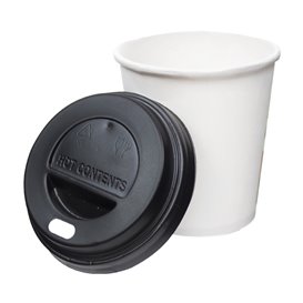 Tampa Perfurada para Copo Preta Ø6,2cm (100 Uds)