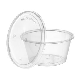 Saucenbecher mit Deckel Transparent aus PP 60ml (1000 Stück)