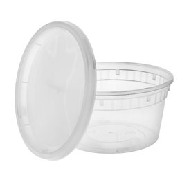 Embalagem em Plástico PP com Tampa Transparente “Deli Range” 360ml (40 Uds)
