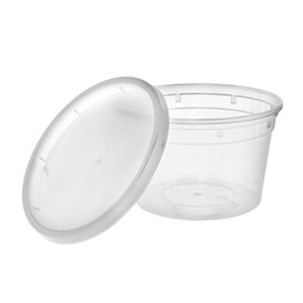 Embalagem em Plástico PP com Tampa Transparente “Deli Range” 480ml (40 Uds)
