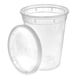 Embalagem em Plástico PP com Tampa Transparente “Deli Range” 960ml (240 Uds)