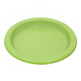 Prato Plástico PS Reutilizável Raso Verde Lima Ø220mm (300 Uds)