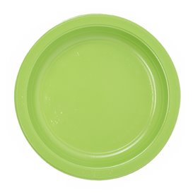 Prato Plástico PS Reutilizável Raso Verde Lima Ø165mm (25 Uds)