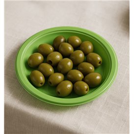 Prato Plástico PS Reutilizável Raso Verde Lima Ø165mm (25 Uds)