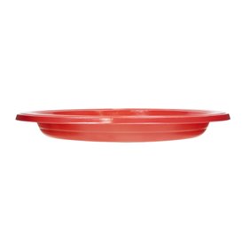 Prato Plastico PS Reutilizável Raso Vermelho Ø220mm (25 Unidades)