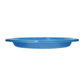 Prato em Plastico PS Reutilizável Raso Azul Escuro Ø220mm (25 Uds)