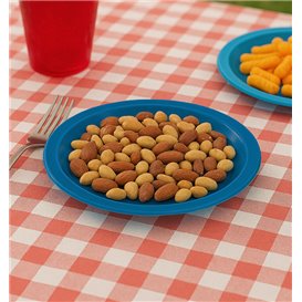 Prato Plastico PS Reutilizável Raso Azul Escuro Ø165mm (25 Uds)