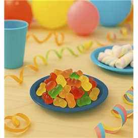 Prato Plastico PS Reutilizável Raso Azul Escuro Ø165mm (25 Uds)
