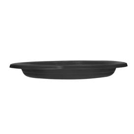 Prato Plastico PS Reutilizável Raso Preto Ø165mm (25 Uds)