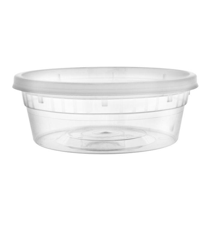 Embalagem em Plástico PP com Tampa Transparente “Deli Range” 250ml (40 Uds)