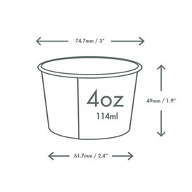 Frasco de cartão de gelado 4Oz/114ml (50 Uds)