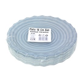 Prato de Cartão Desenho em Cerâmica "Bali" Ø18cm 290g/m² (50 Uds)