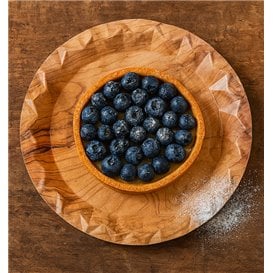Prato de Cartão Desenho em Madeira "Bali" Ø23cm 345g/m² (450 Uds)