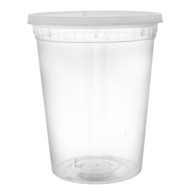 Embalagem em Plástico PP com Tampa Transparente “Deli Range” 920ml (40 Uds)