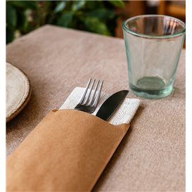 Saqueta de Talheres Kraft 9x24cm (125 Uds)