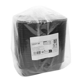 Embalagem Retangular PP Preto 500ml 17,6x12,4x4cm (500 Uds)