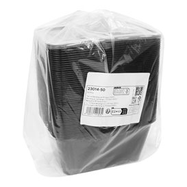 Embalagem Retangular PP Preto 1.000ml 17,6x12,4x7cm (500 Uds)