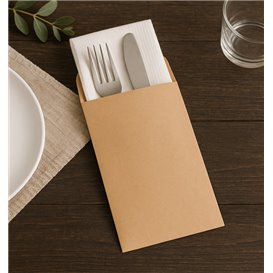 Saqueta de Talheres Kraft 11x24cm (1.000 Uds)