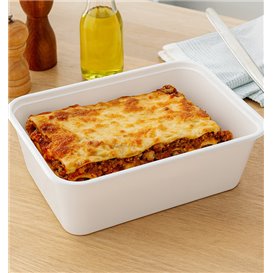 Embalagem Retangular PP Branca 750ml 17x11,5x6,4cm (25 Uds)