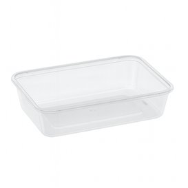 Embalagem Plastico Rectangular Transparente 500ml 17,4x11,6x3,5cm (25 Uds)