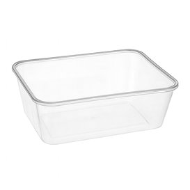 Embalagem Plastico Rectangular Transparente 750ml 17,4x11,6x5,5cm (25 Uds)