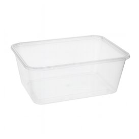 Embalagem Plastico Rectangular Transparente 1.000ml 17,4x11,5x8cm (25 Uds)