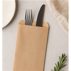 Saqueta de Talheres Kraft Verjurado 11x24cm (100 Uds)