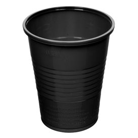 Copo de Plástico PS Preto 200 ml Ø7cm (25 Uds)
